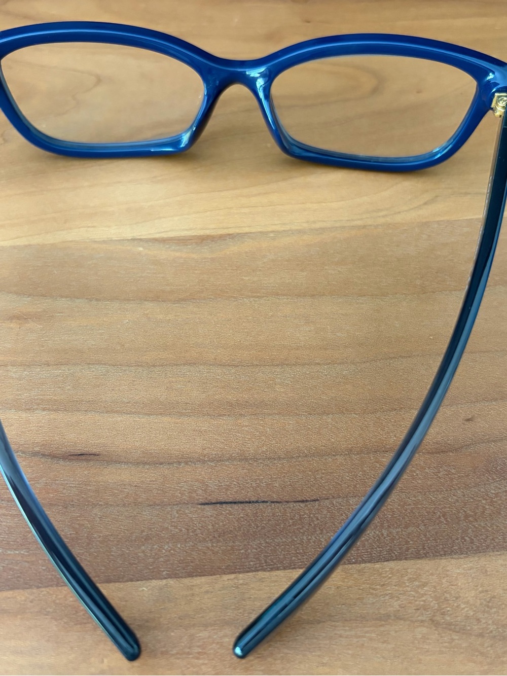 New-Blue Women's Rectangular Reading Glasses, need to add your prescription. - Picture 2 of 4